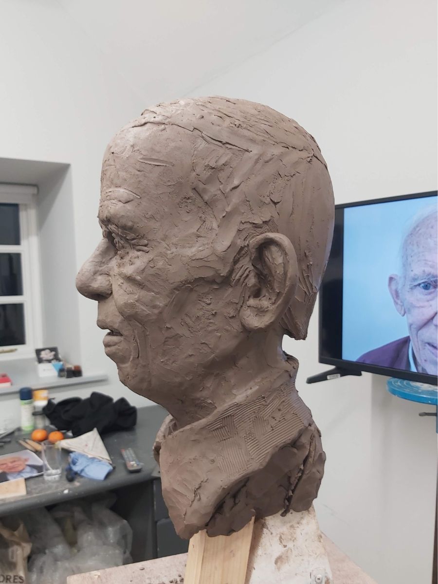 Marie Smith Sculpture - Bobby Coote Portrait wip2